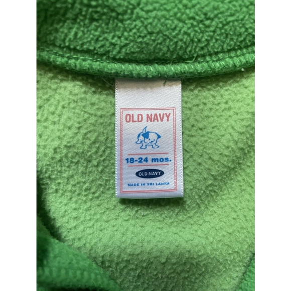 Vintage Y2K Lime Green Old Navy Kids Fleece Flared Pants 1/4 Zip Outfit 2T 24 Mo - Picture 4 of 12